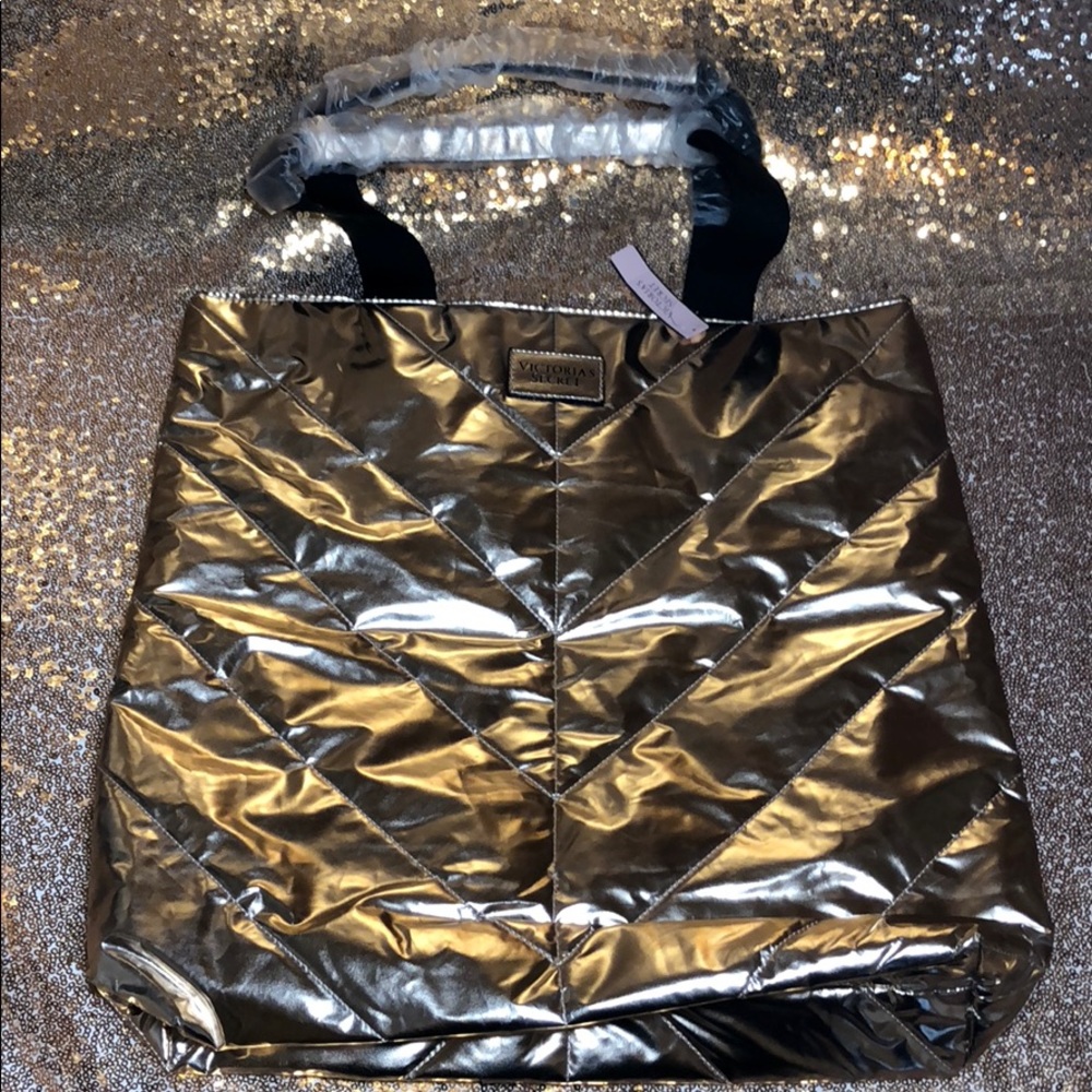 NWT VICTORIA SECRET ROSE GOLD TOTE BAG - Picture 4 of 6